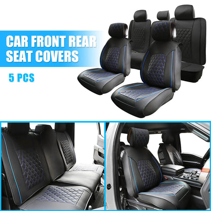 Front & Rear Seat Covers for Ford F-150 Black Blue 5 x Pieces