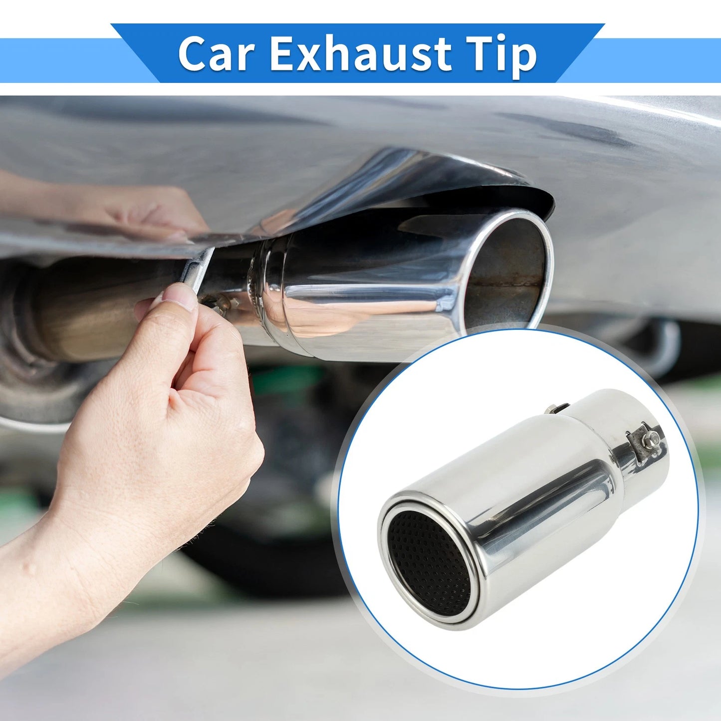 1 Pc Exhaust Tip 1.3" - 2.9" Inlet for Toyota Land Cruiser Prado