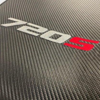 Floor Mats Set for McLaren 720S Black Carbon Fiber Leather (2017-2023)