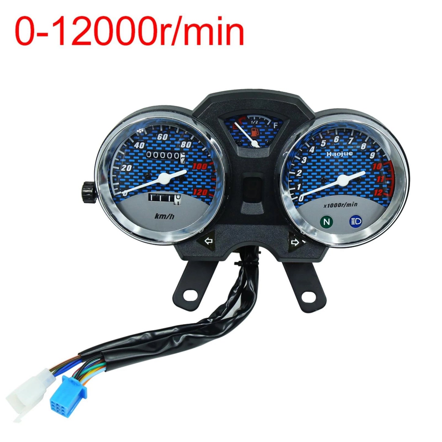 Dual Digital Odometer Tachometer Speedometer Gauge for Motorcycle Cruiser