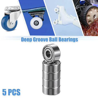 5 x 3x9x4mm Double Shield Single Row Car Deep Groove Ball Bearings for Cars