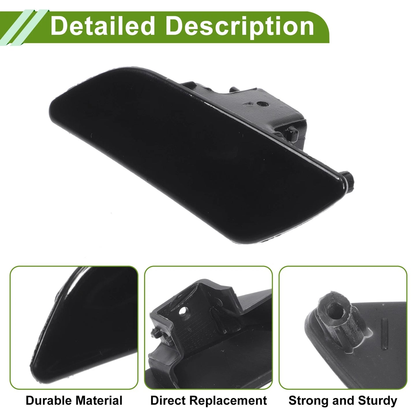 Left washer nozzle cover cap for Porsche Panamera (2014-2016) Black