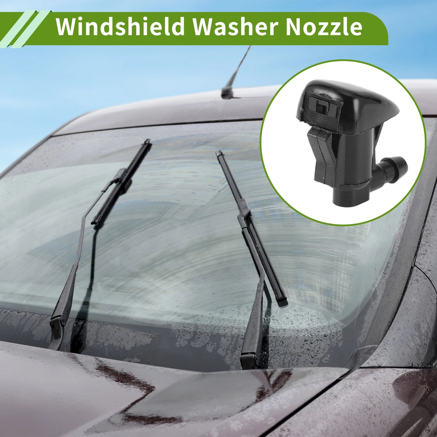 1x Windshield Washer Nozzle with Hose Connector for GMC