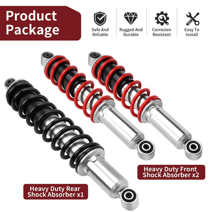 3 x Front & Rear Shock Absorber for Honda TRX250EX / TRX250X (2001–2020)
