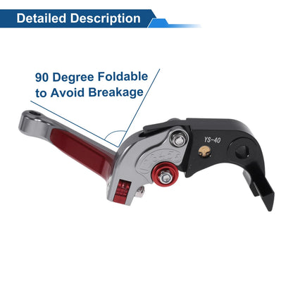 Adjustable Brake Clutch Levers for Honda CBR600RR (2007-2016) - Titanium Red