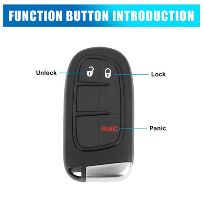 Key Fob Shell Case for Jeep Cherokee (2014-2019) 3 Button Black