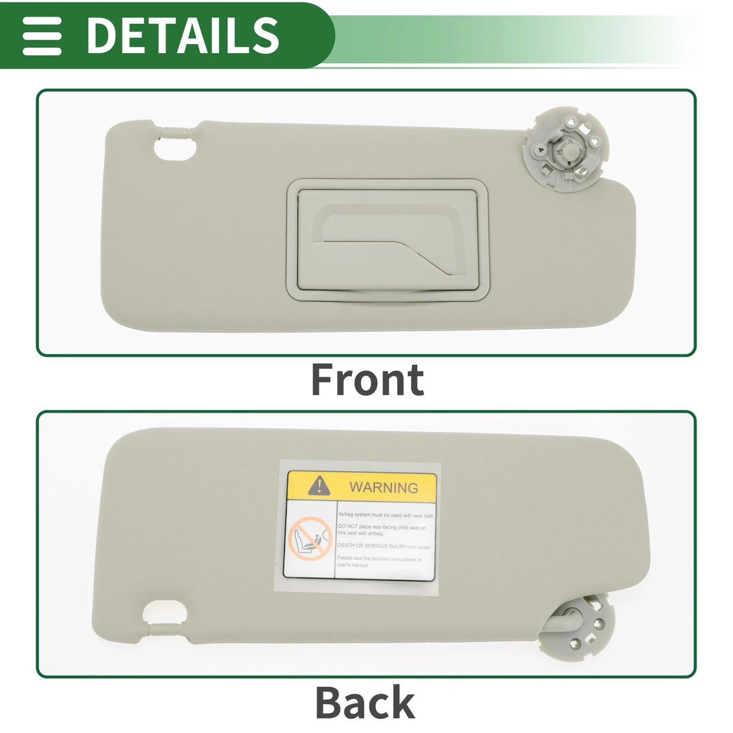 Right Car Sun Visor for Chevrolet Cruze 2011-2016 with Mirror