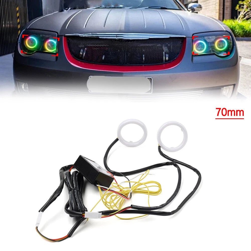 RGB Phone Control Angel Eye Halo Rings Headlight DRL for Car