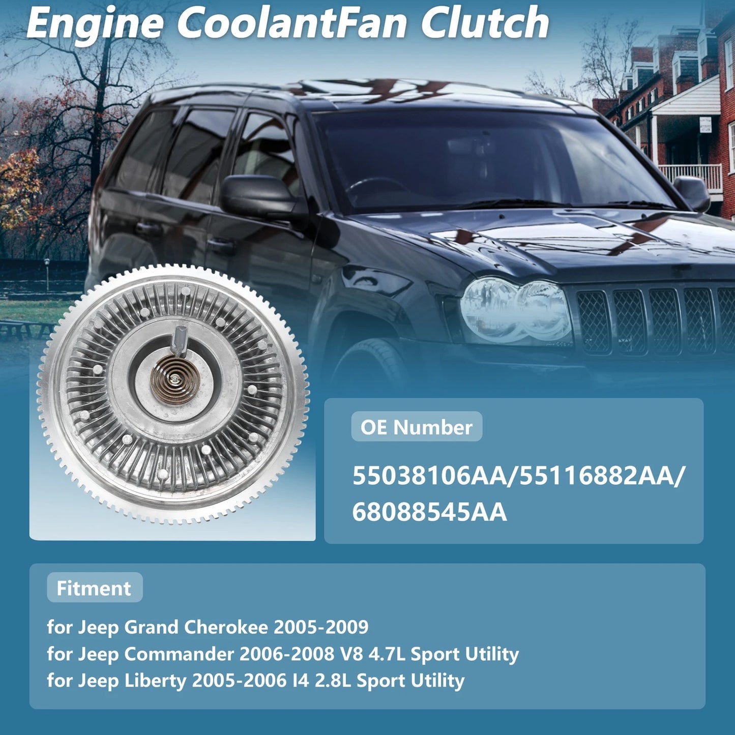 Engine Cooling Fan Clutch for Jeep Grand Cherokee (2005-2009)
