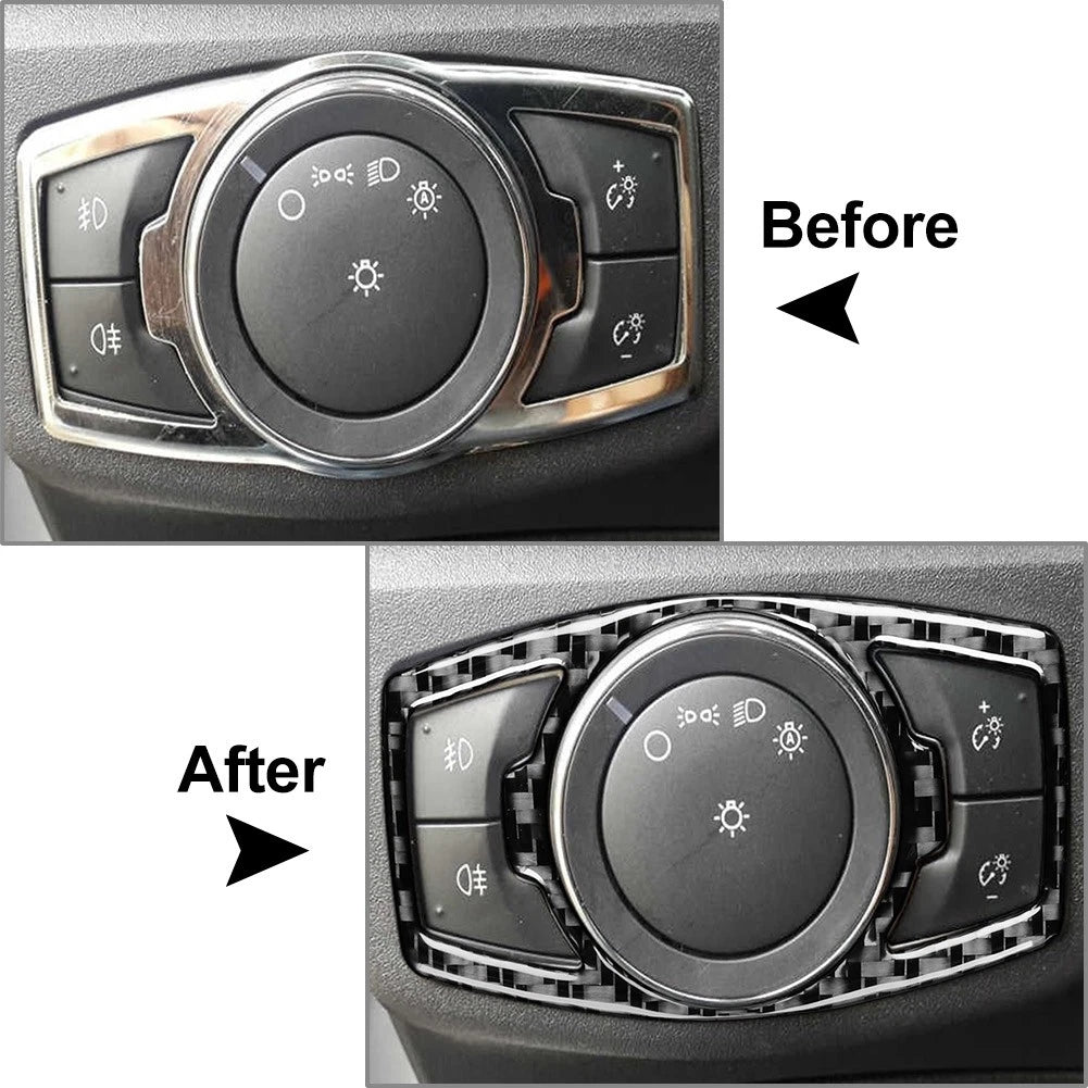 Headlight Switch Control Panel Trim for Ford Mondeo 2013-2019 Carbon Fiber