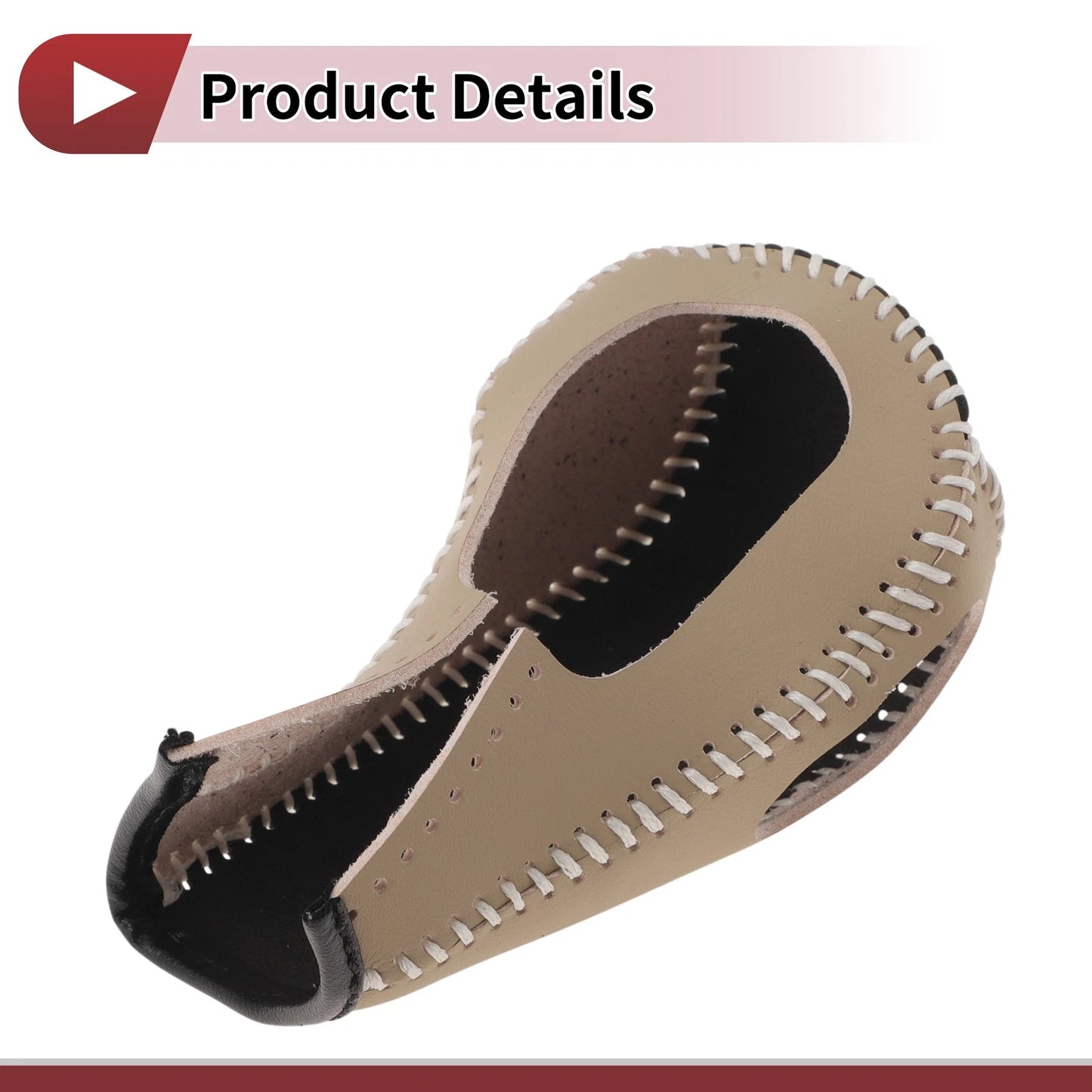 Beige Faux Leather Gear Shift Knob Cover for Ford Edge (2011-2014)
