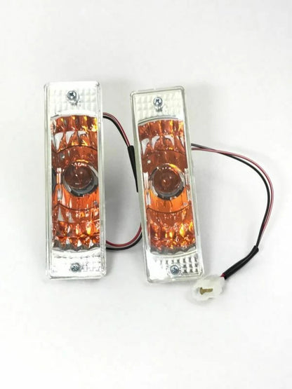 Crystal Lens Bumper Light Lamp 2 x for Mazda 323 B2200 (1980-1989)