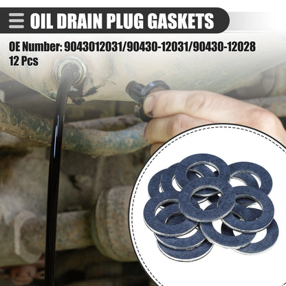 12 Pcs Car Oil Drain Plug Gaskets for Scion TC (2005–2016)