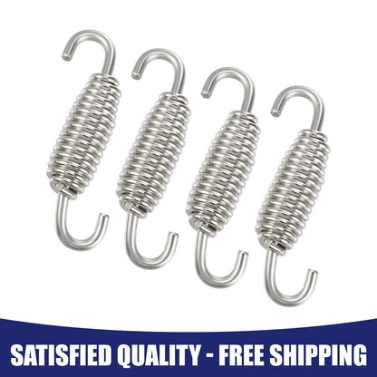 4 x Motorcycle Muffler Exhaust Pipe Spring 2.17" Silver Tone for Universal