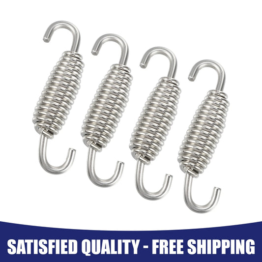 4 x Motorcycle Muffler Exhaust Pipe Spring 2.17" Silver Tone for Universal