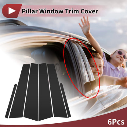 6 Pcs Door Pillar Window Trim for KIA Cerato (2014-2018) Black