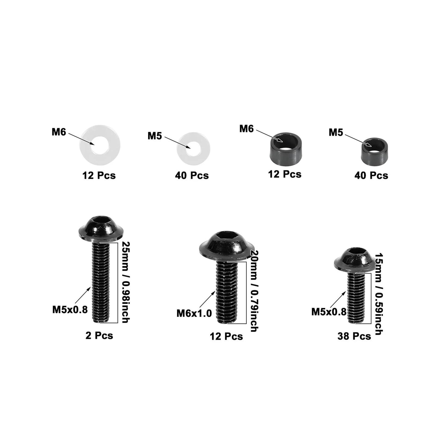 Bolts / 158pcs / Windscreen Fairing Bolts Bodywork Screws for Motorcycle