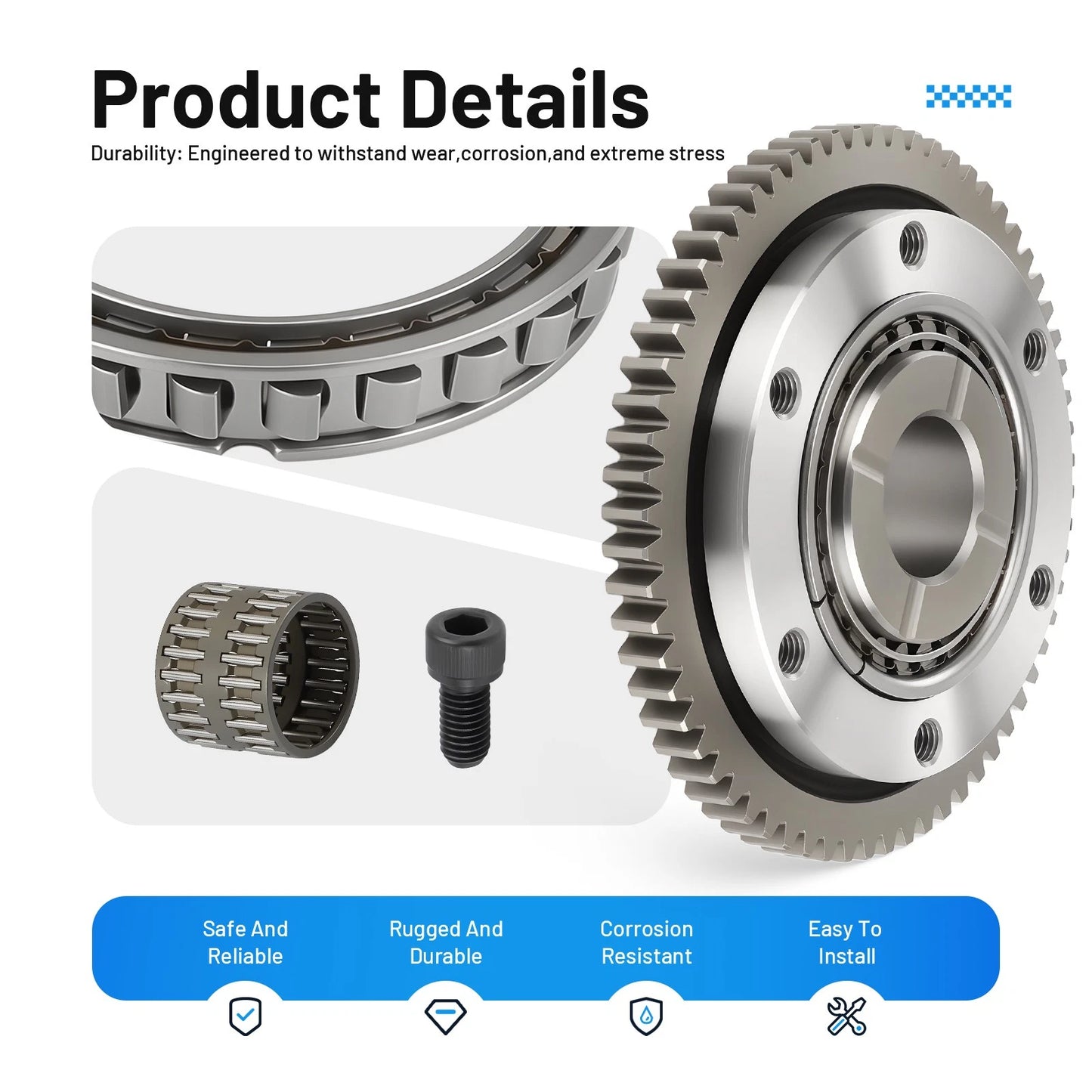 Starter Clutch One-Way Bearing Idler for Yamaha Moto-4 Wolverine 350(1984–1987)