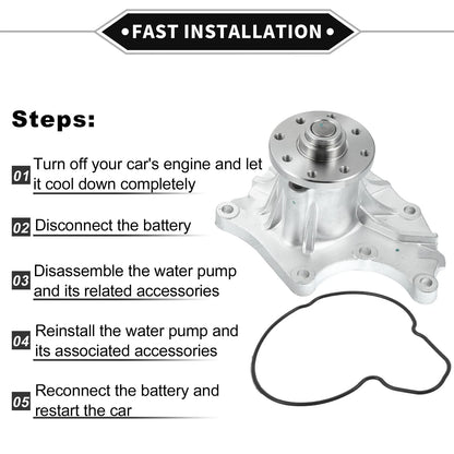 Water Pump with Rubber Ring for Isuzu Engine 4JB1