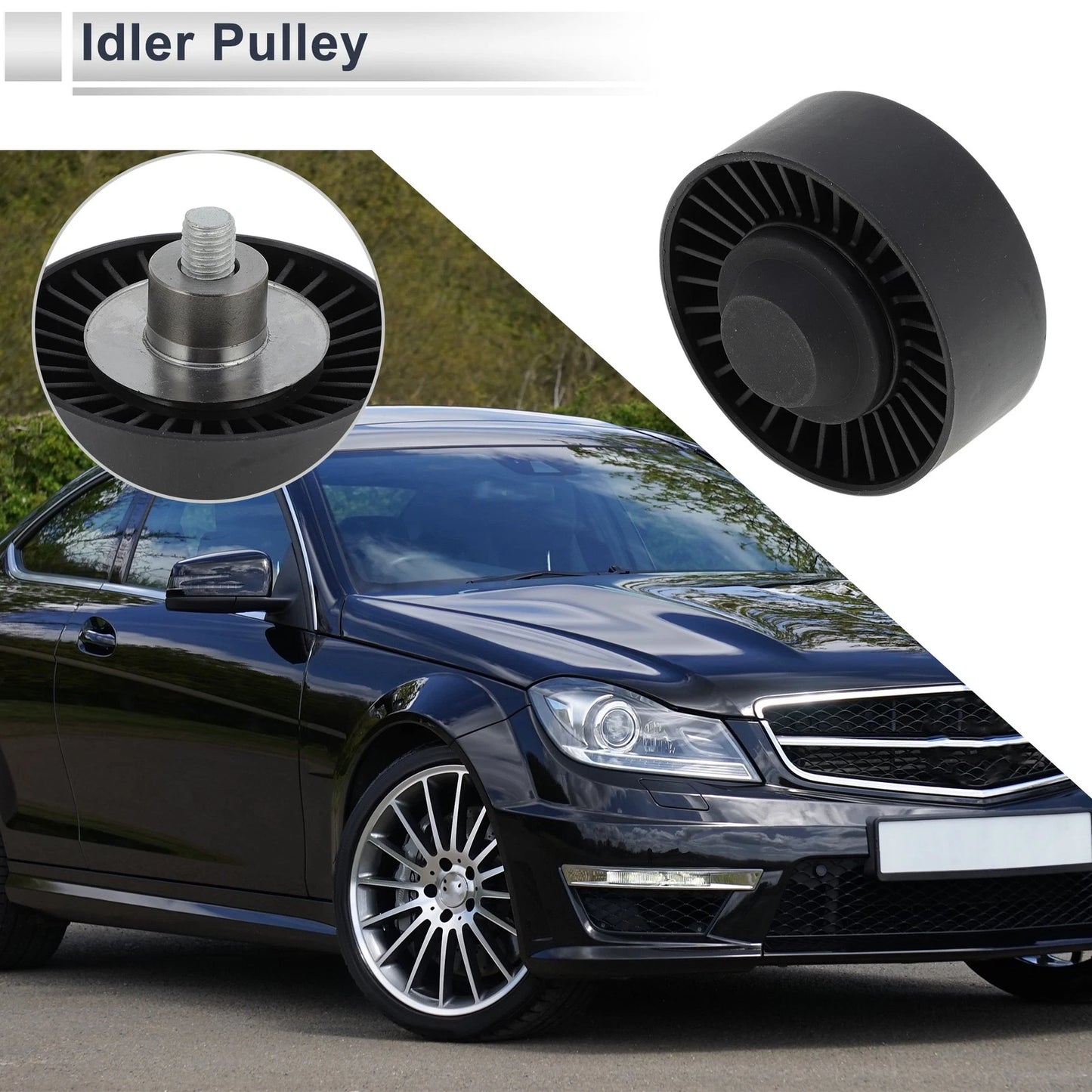 Drive Belt Idler Pulley for BMW Series 3 (2008-2012) - Black 1 x Piece