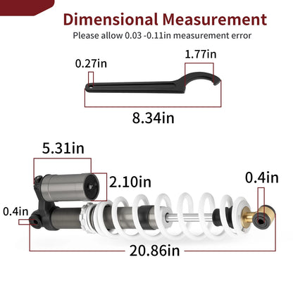 2x Front Shocks Absorbers w/ Adjustable Tool for Polaris RZR 800 S (2009–2014)