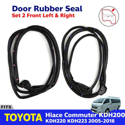 Door Rubber Seal Front LH+RH Fits Toyota Hiace Commuter KDH22 KDH200 2005-18 D05