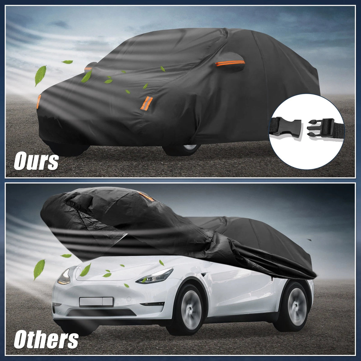 Waterproof 210D-PU Oxford Car Cover for Tesla Model Y (2020-2023)