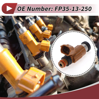 Fuel Injector FP35-13-250 for Mazda 626 2.0 (2000-2001) 1 Pc Brown