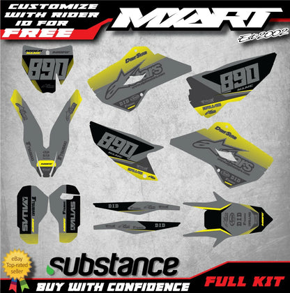 Graphics Kit CARVE YLW Decals for Husqvarna TC FC 125 250 450 (2014-2015)