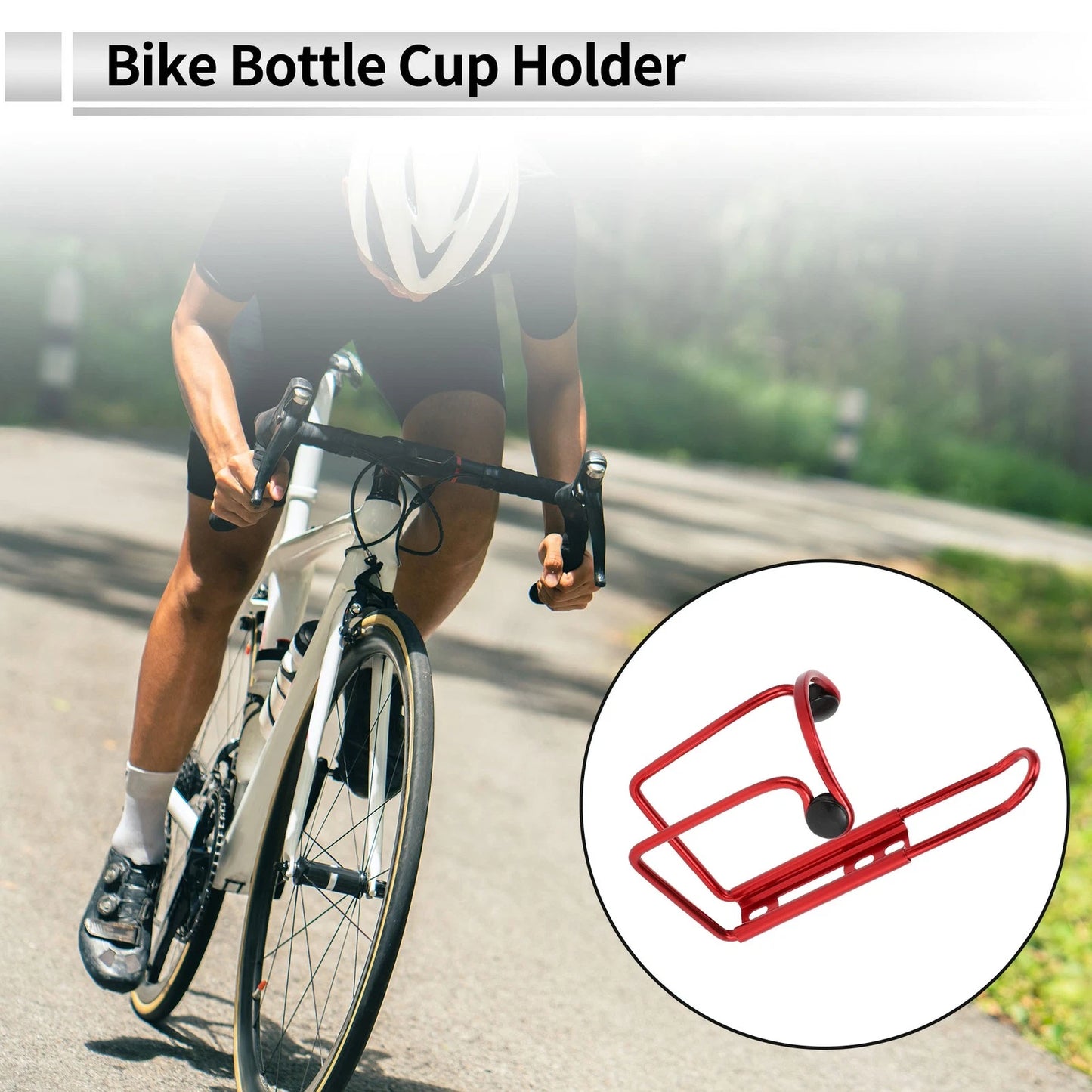 2 x Water Bottle Cup Drink Holders Red Aluminum Alloy Universal for Motorcycle