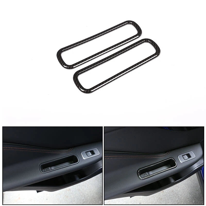 Carbon Side Door Handle Storage Box Cover Trim fit For Jaguar F-pace 2016-2018