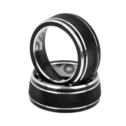 Black AC Climate Control Knob Trim Covers for Toyota RAV4 (2019-2020)