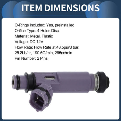 Fuel Injector for Mazda Miata 2001-2005 1.8L Purple 1 Pc