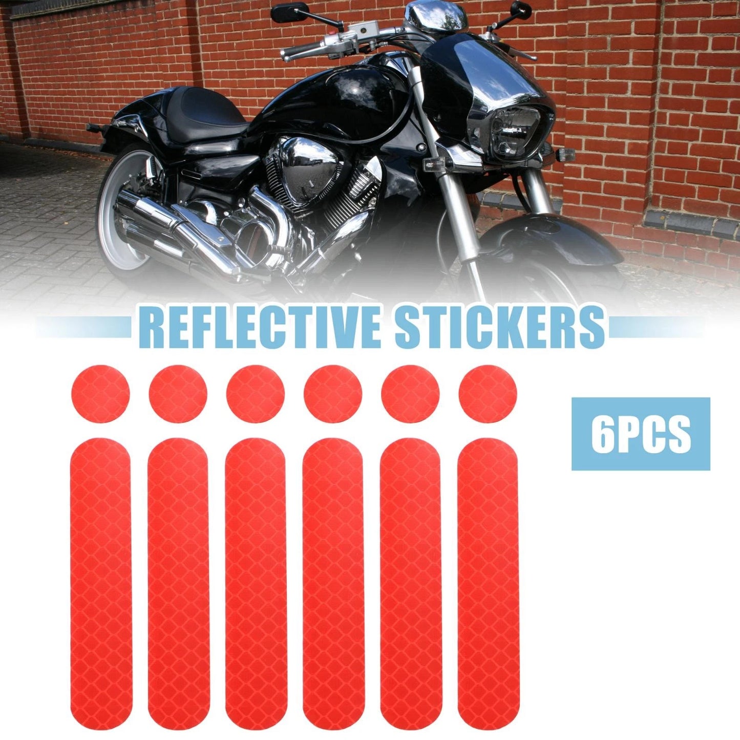 6pcs / Reflective Safety Stickers PET / for Helmet for Bicycle Motorcycle