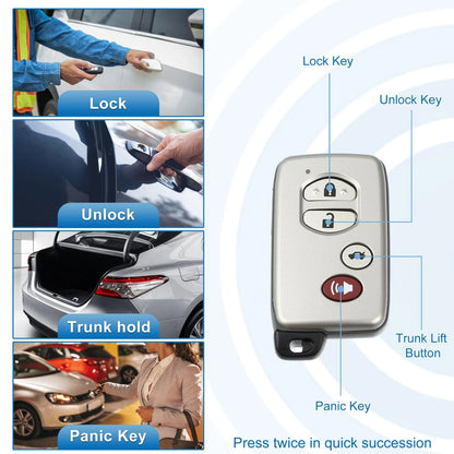 4 x Button Key Cover Fob Remote Case Shell for Toyota Avalon (2007–2012)