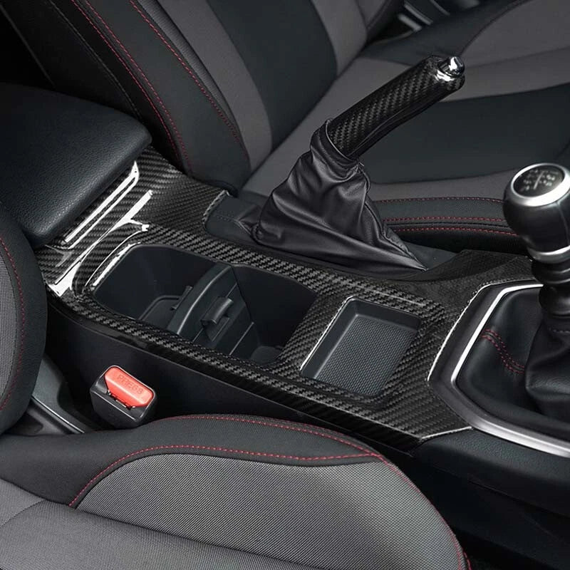 Real Carbon Fiber Gear Shift Panel Cup Cover Trim for Subaru WRX / STI 2022-2023