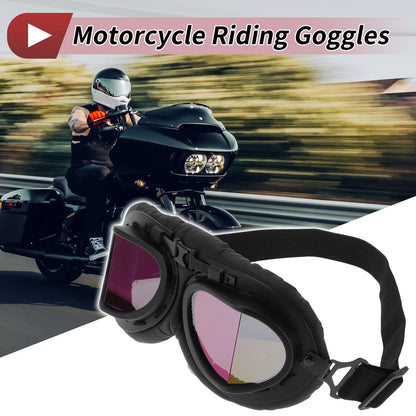 Motorcycle Riding Goggles Multicolour Lens Black Frame Cycling Sunglasses