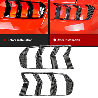 Dry Carbon Fiber Tail Light Frame Cover for Ford Mustang (2024-2026)