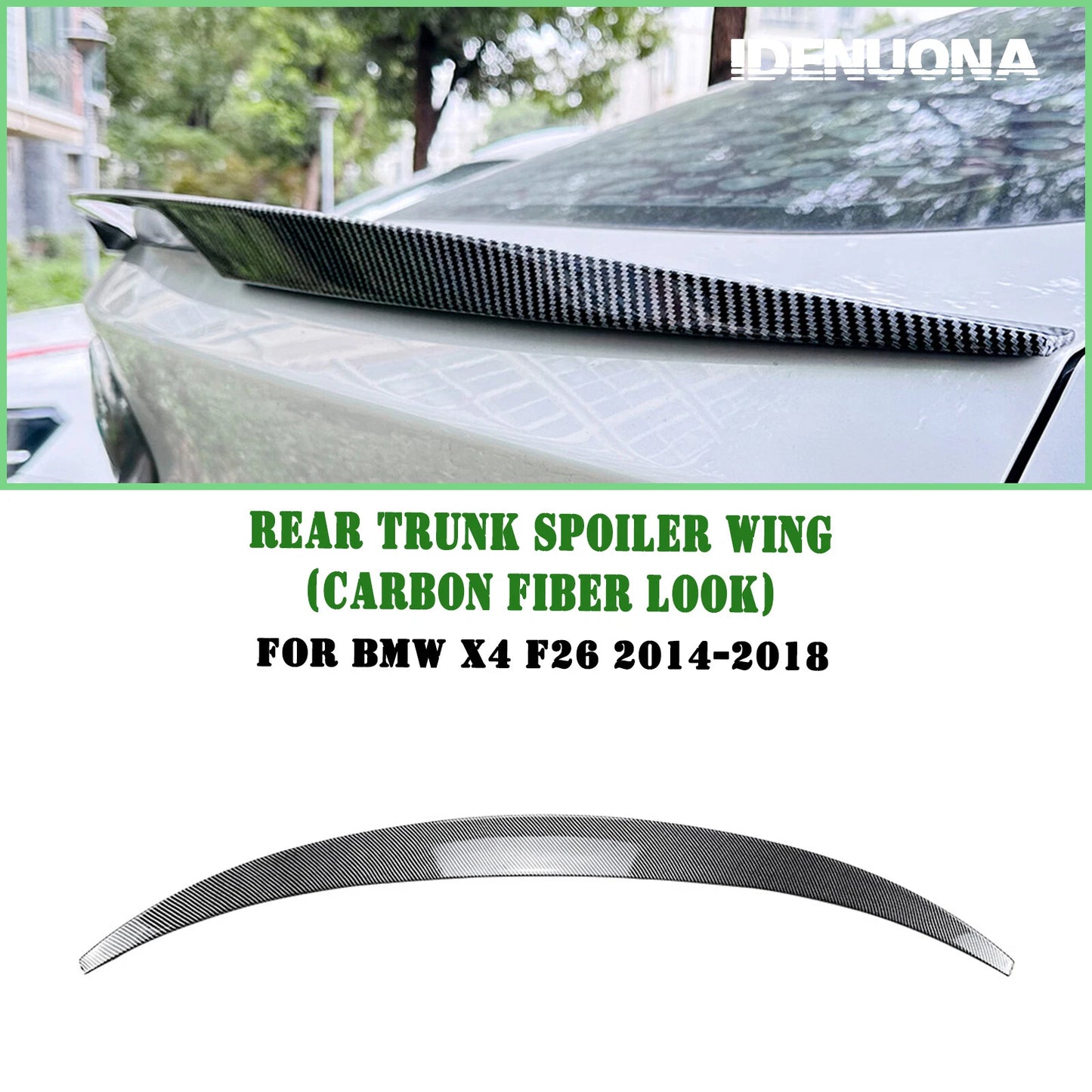 Rear Boot Spoiler Lip for BMW X4 F26 (2014-2018) Carbon Look Bodykit