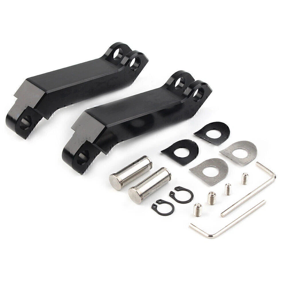 Black Cut Male Mount Foot Peg Extensions for Harley Sportster Softail Road King (2004-2023)