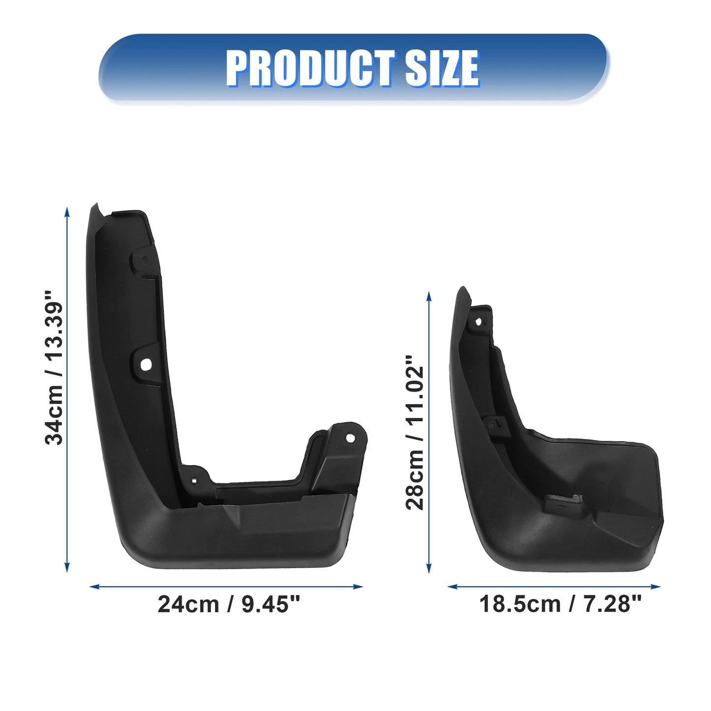 Front Rear Mudguards Fender Set for Honda CR-V (2017-2019) with Screws Black