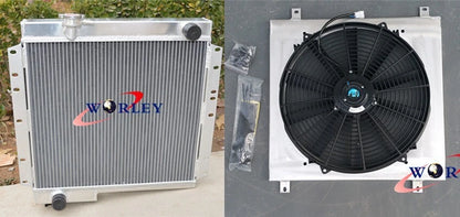 62mm Aluminum Radiator & Fan for Toyota Land Cruiser BJ40 BJ42 HJ45