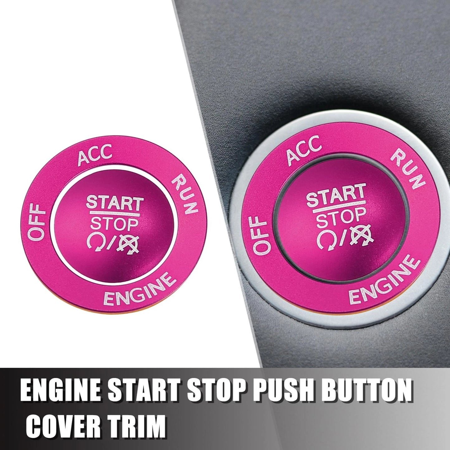 Push Start Button Cover Trim Kit for Dodge Charger Challenger Pink