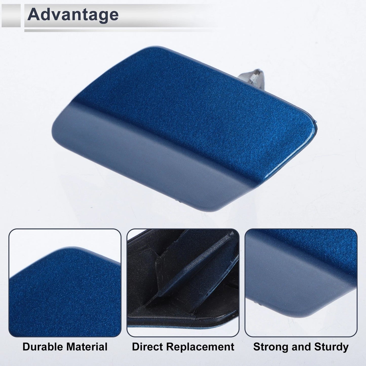Front Left Side Bumper Headlight Washer Nozzle Cover Cap for BMW 320i Blue