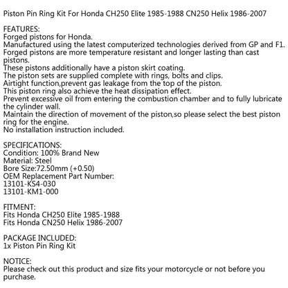 Piston Ring Kit 0.50mm for Honda Helix CN250 (1986-2007)
