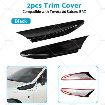 Black Side Fender Fin Vent Trim for Toyota 86 Subaru BRZ (2012-2020)