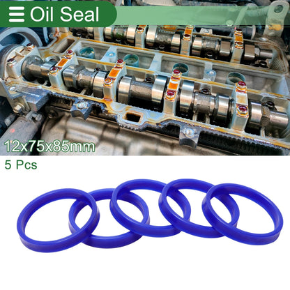 Oil Seal 75x85x12mm TPU High Pressure Blue 5 Pcs