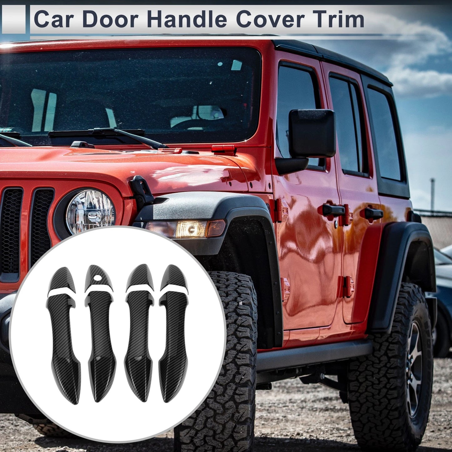 Door Handle Cover Trim for Toyota Corolla (2014-2019) - Carbon Fiber Black