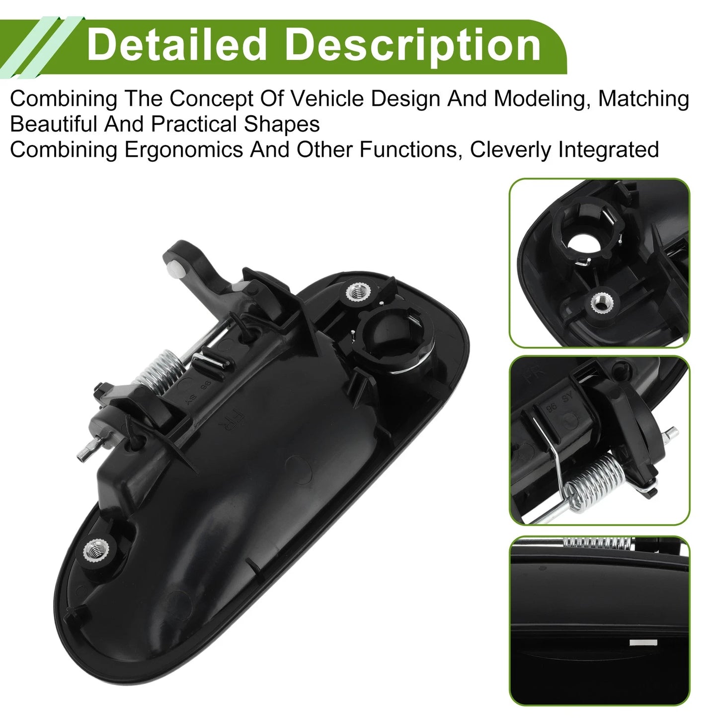 Black Front Right Exterior Door Handle for Honda Civic (1996-2000)