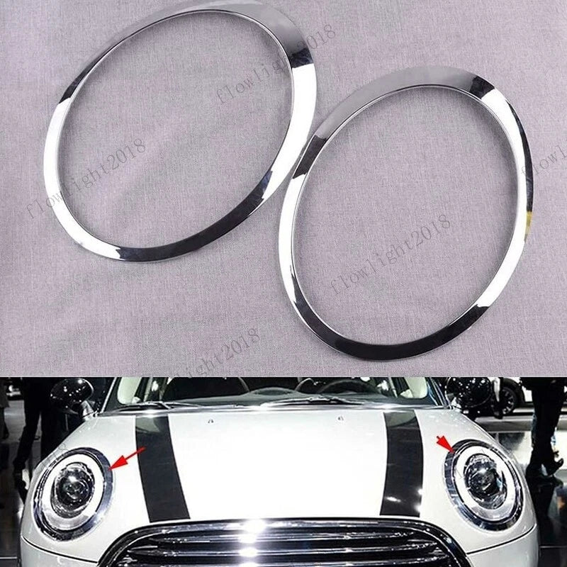 2 x Chrome Headlight Trim Bezel Covers for Mini Cooper R55 R56 (2007-2015)